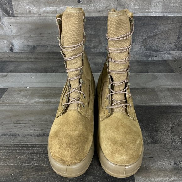 Belleville GoreTex Mens 9 R Tan Suede Vibram Military Composite Toe Combat Boots - Picture 4 of 12